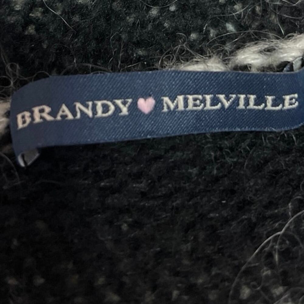Brandy Melville Black and White Striped Scoop Neck Sweater - Picture 4 of 5